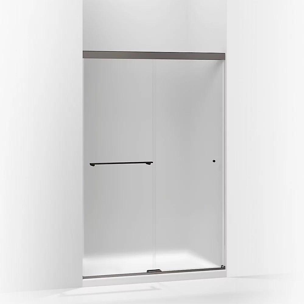 Kohler Sliding shower door, 70" H x 44-5/8 - 47-5/8" W, with 1/4" thick Frosted glass