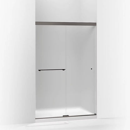 Kohler Sliding shower door, 70" H x 44-5/8 - 47-5/8" W, with 1/4" thick Frosted glass