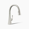 Kohler Pull-down kitchen sink faucet with three-function sprayhead