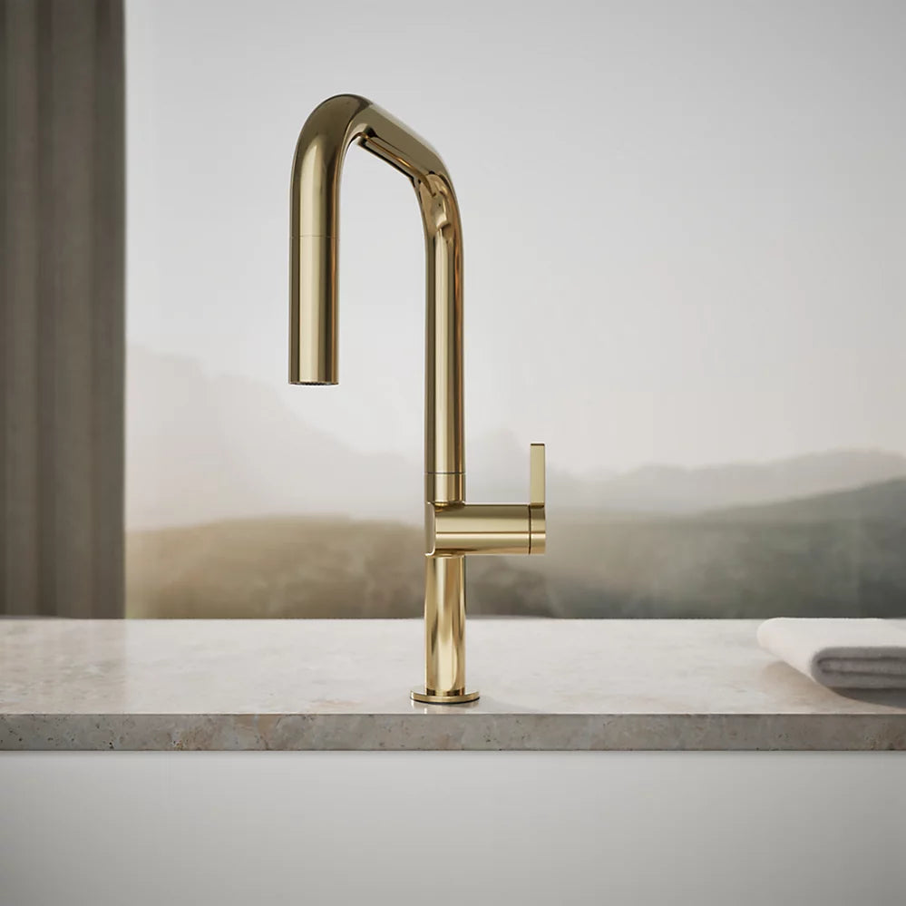 Kohler Components® Pull-down kitchen sink faucet with two-function sprayhead