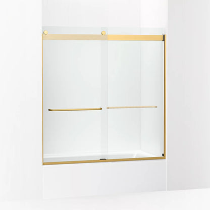 Kohler Sliding bath door, 62" H x 56-5/8 - 59-5/8" W, with 1/4" thick Crystal Clear glass