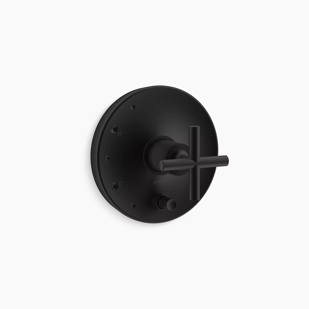 Kohler Rite-Temp® valve trim with push-button diverter and cross handle
