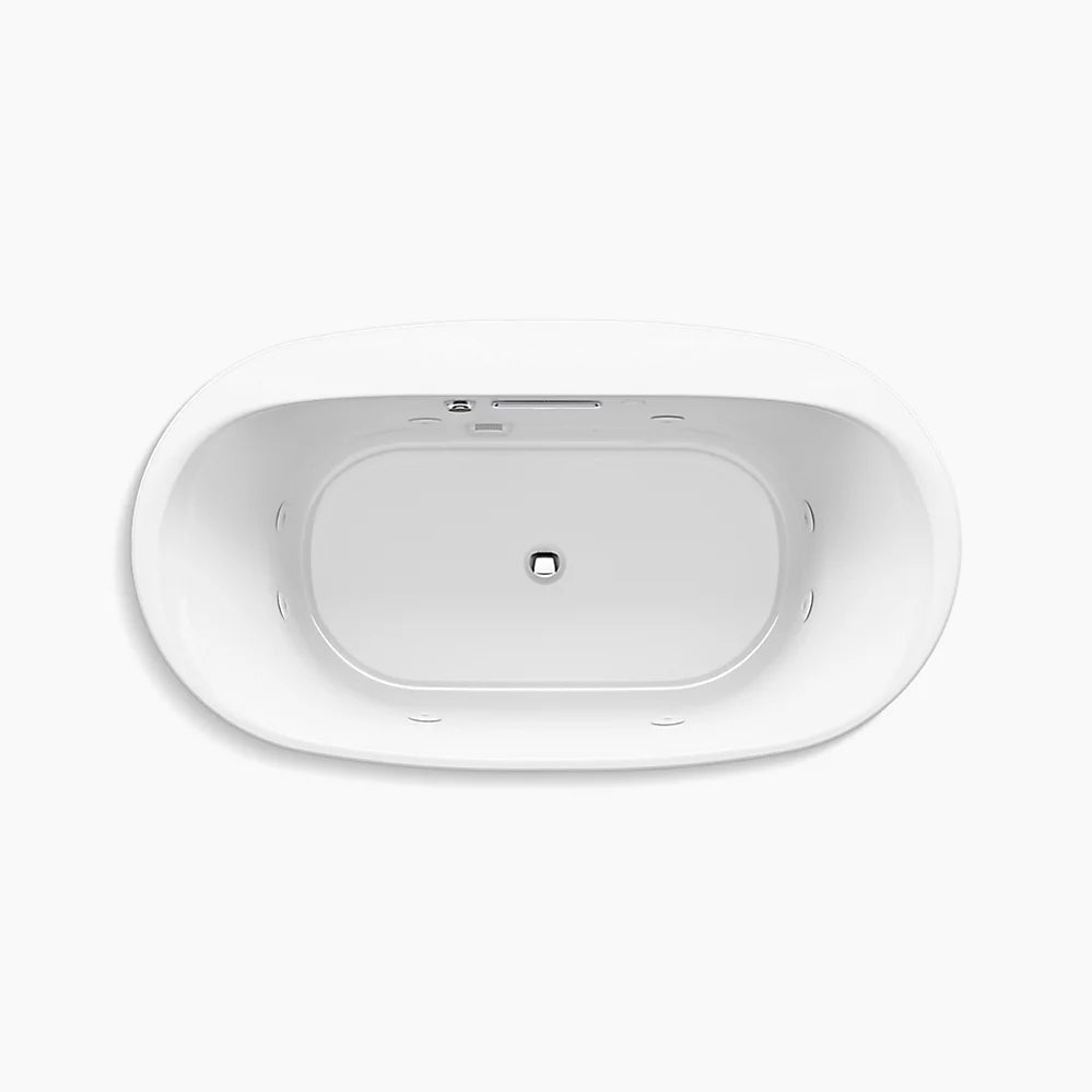 Kohler 65-1/2" x 35-3/4" drop-in Heated BubbleMassage™ air bath with whirlpool
