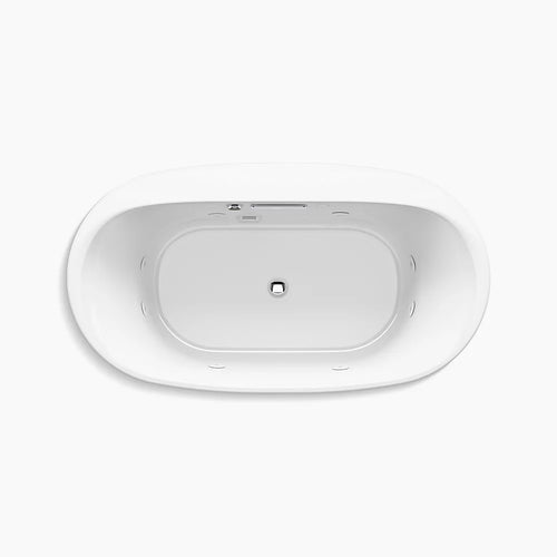 Kohler 65-1/2" x 35-3/4" drop-in Heated BubbleMassage™ air bath with whirlpool