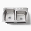 Kohler Verse™ 33" top-/undermount double-bowl kitchen sink