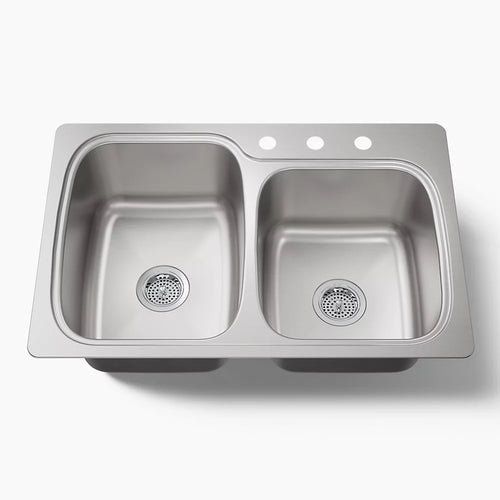 Kohler Verse™ 33" top-/undermount double-bowl kitchen sink