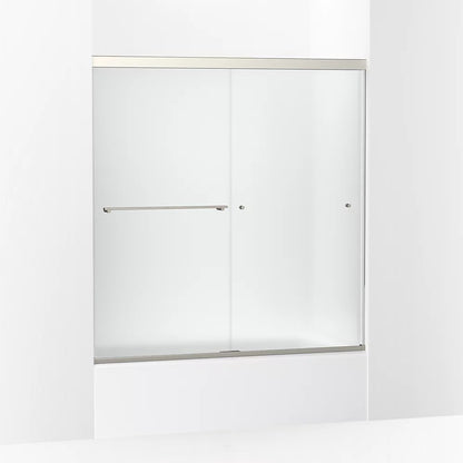 Kohler Sliding bath door, 62" H x 56-5/8 - 59-5/8" W, with 5/16" thick Frosted glass