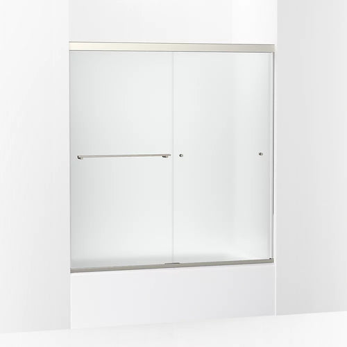 Kohler Sliding bath door, 62" H x 56-5/8 - 59-5/8" W, with 5/16" thick Frosted glass