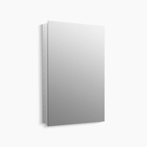 Kohler 24-1/8" W x 36-1/8" H aluminum single-door medicine cabinet with 170 degree hinge