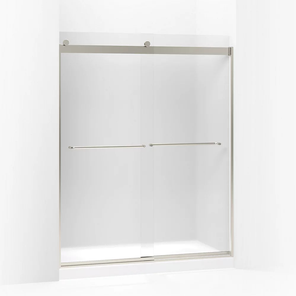 Kohler Sliding shower door, 74" H x 56-5/8 - 59-5/8" W, with 1/4" thick Frosted glass