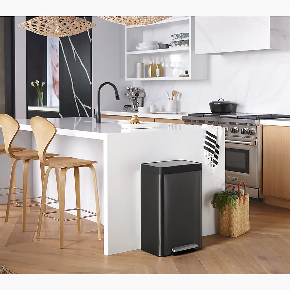 Kohler 13-gallon stainless steel step trash can