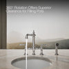 Kohler Two-hole bridge bar sink faucet with side sprayer