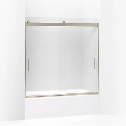 Kohler Sliding bath door, 59-3/4" H x 56-5/8 - 59-5/8" W, with 1/4" thick Frosted glass