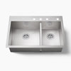 Kohler Vault Top- Double-bowl 33-Inch Undermount Kitchen Sink