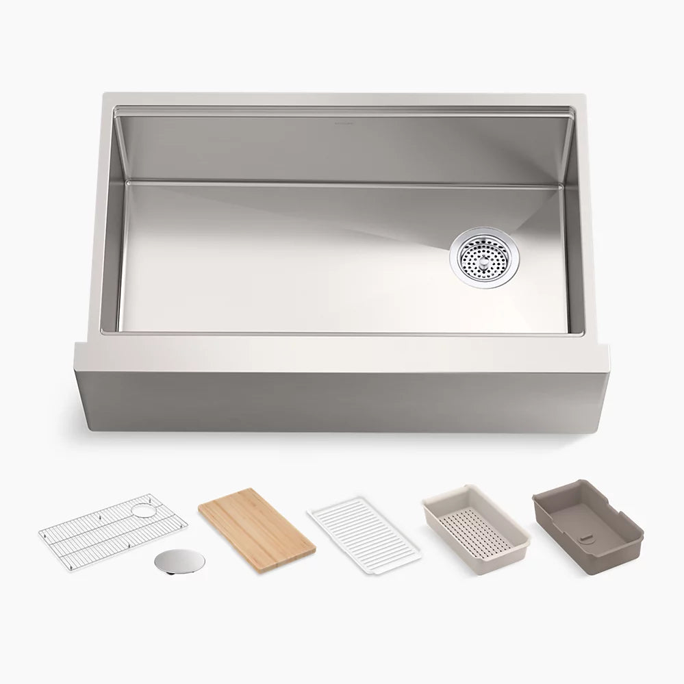 Kohler 32-1/2" undermount single-bowl farmhouse workstation kitchen sink