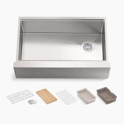 Kohler 32-1/2" undermount single-bowl farmhouse workstation kitchen sink