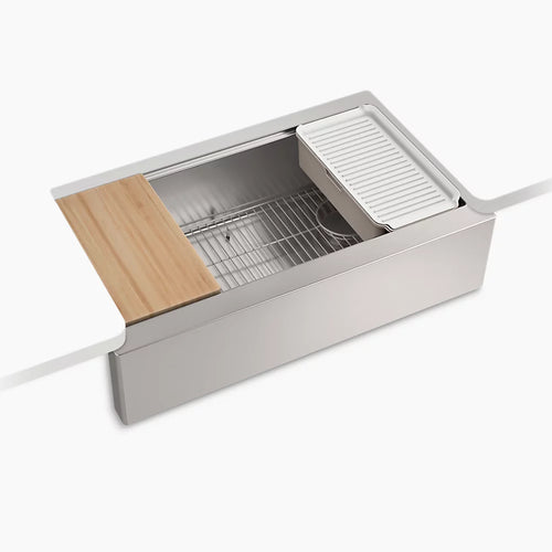 Kohler 35-1/2" undermount single-bowl farmhouse workstation kitchen sink