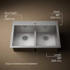 Kohler Vault™ Smart Divide® 33" top-/undermount double-bowl kitchen sink