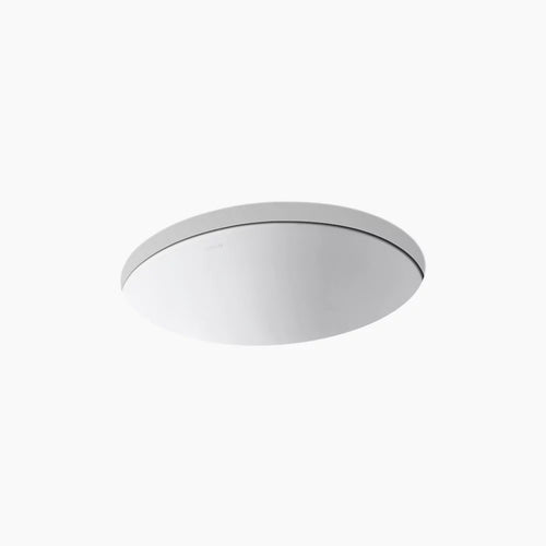 Kohler 19-1/4" oval undermount bathroom sink with glazed underside, no overflow
