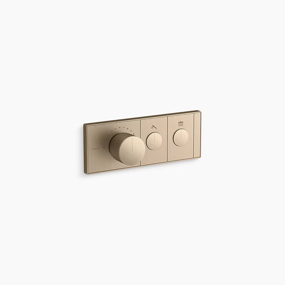 Kohler Two-outlet recessed mechanical thermostatic valve control