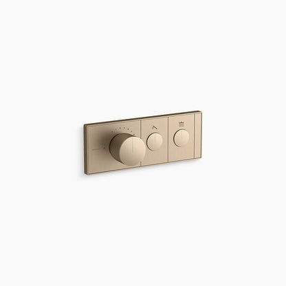 Kohler Two-outlet recessed mechanical thermostatic valve control