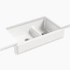 Kohler Smart Divide® 35-1/2" undermount double-bowl farmhouse kitchen sink with short apron