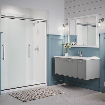 Kohler Frameless sliding shower door, 79-1/16" H x 54-5/8 - 59-5/8" W, with 5/16" thick Frosted glass