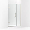Kohler Frameless pivot shower door, 71-9/16" H x 39-5/8 - 40-3/8" W, with 3/8" thick Crystal Clear glass