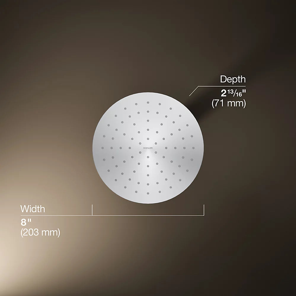 Kohler Round 8" single-function rainhead, 1.75 gpm