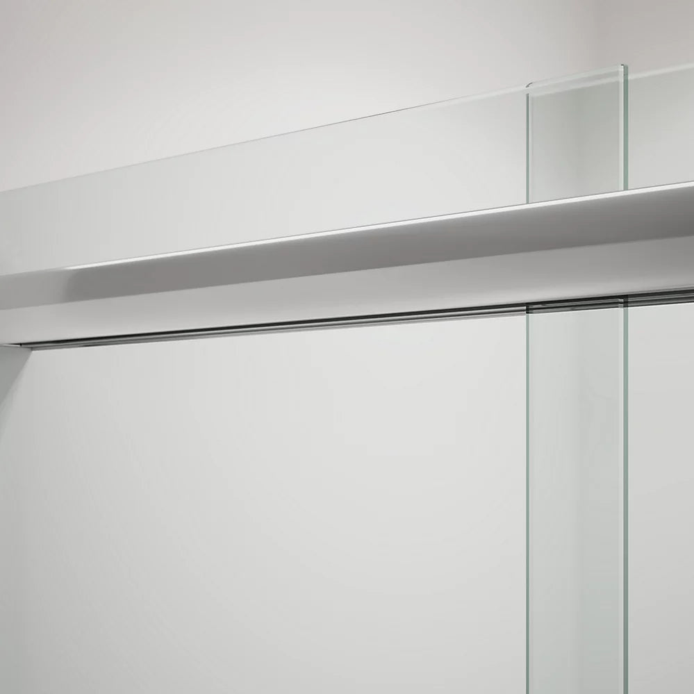 Kohler Frameless sliding bath door, 63-9/16" H x 54-5/8 - 59-5/8" W, with 5/16" thick Frosted glass