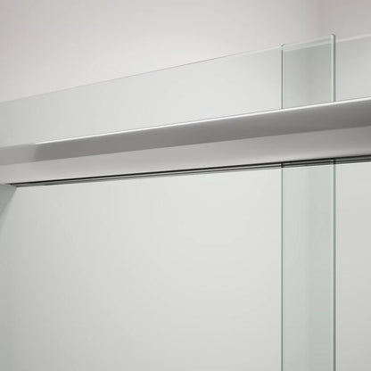 Kohler Frameless sliding bath door, 63-9/16" H x 54-5/8 - 59-5/8" W, with 5/16" thick Frosted glass