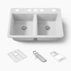 Kohler Riverby® 33" undermount double-bowl workstation kitchen sink