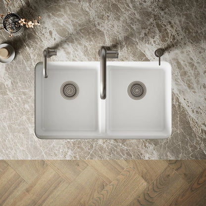 Kohler Riverby® 33" undermount double-bowl kitchen sink