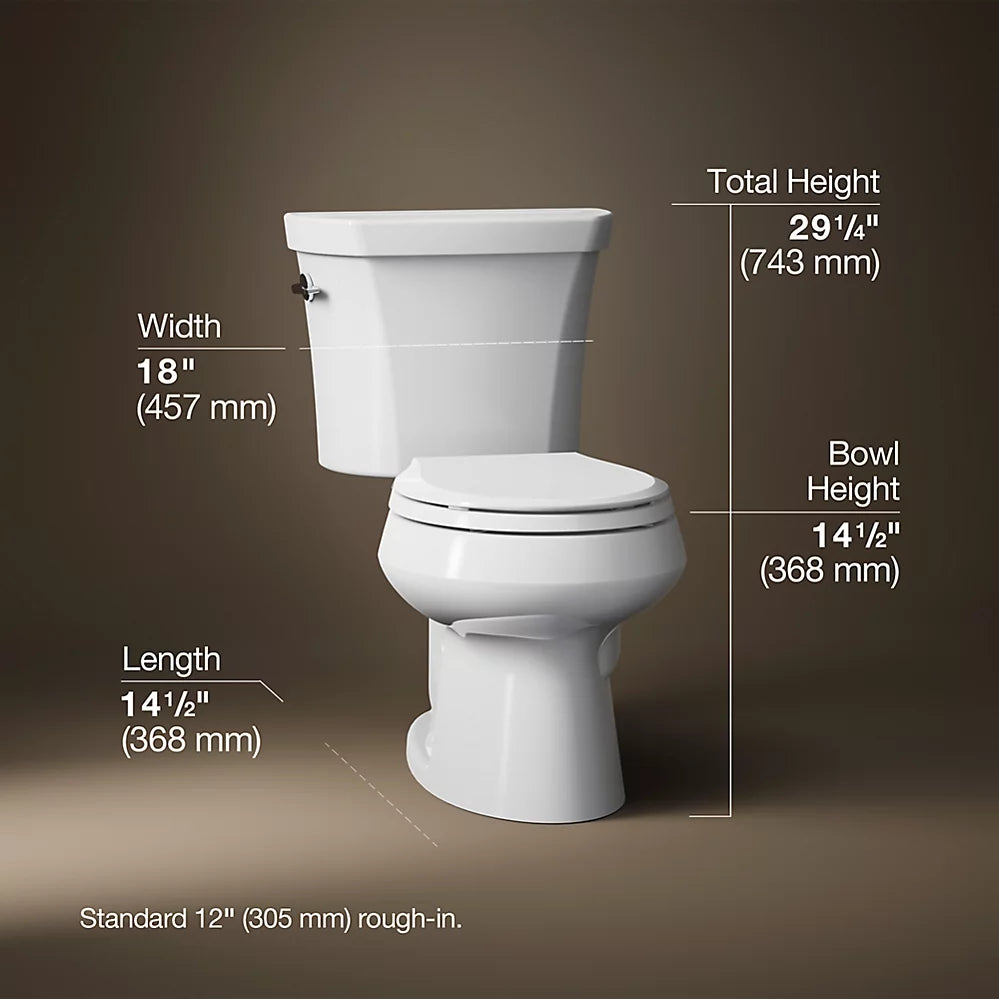 Kohler Two-piece round-front toilet, dual-flush