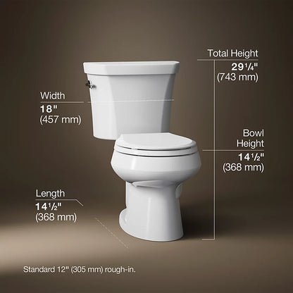 Kohler Two-piece round-front toilet, dual-flush