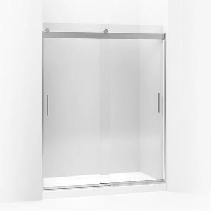 Kohler Sliding shower door, 74" H x 56-5/8 - 59-5/8" W, with 1/4" thick Crystal Clear glass
