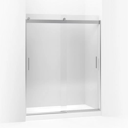 Kohler Sliding shower door, 74" H x 56-5/8 - 59-5/8" W, with 1/4" thick Crystal Clear glass
