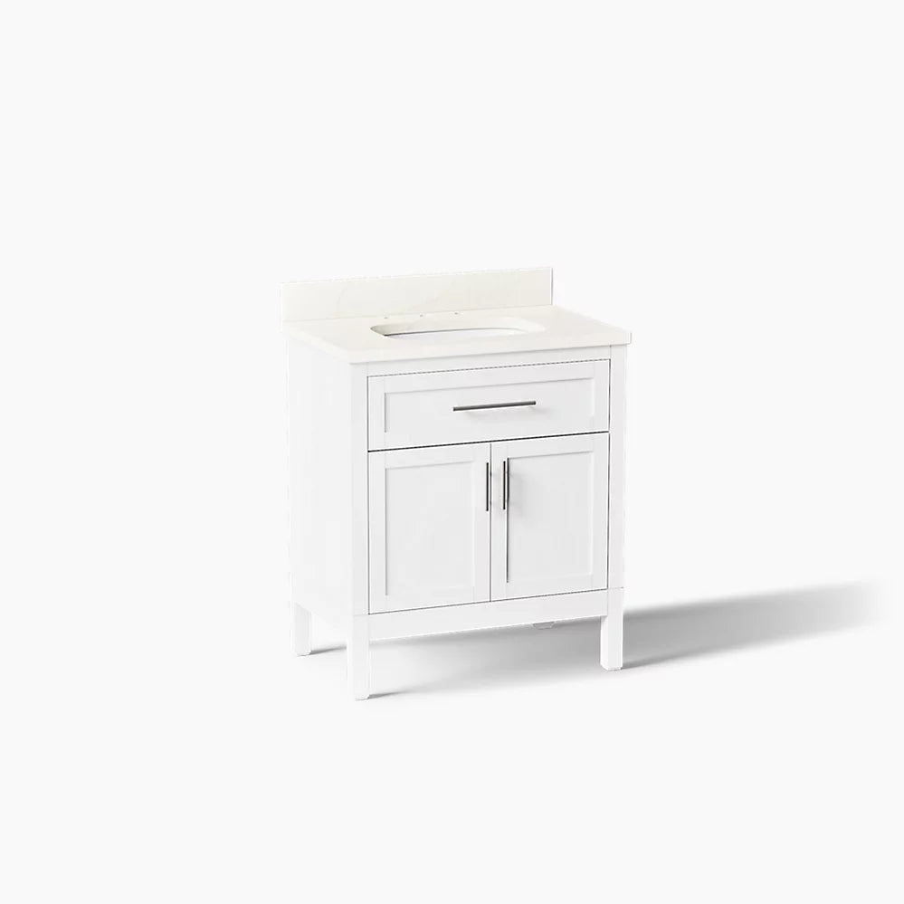 Kohler Hadron Cabinet and Quartz Top 30-Inch Single-Sink Bathroom Vanity