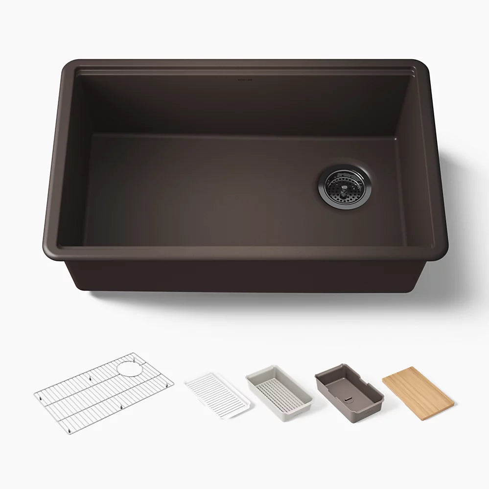 Kohler Billings® 29" undermount single-bowl workstation kitchen sink