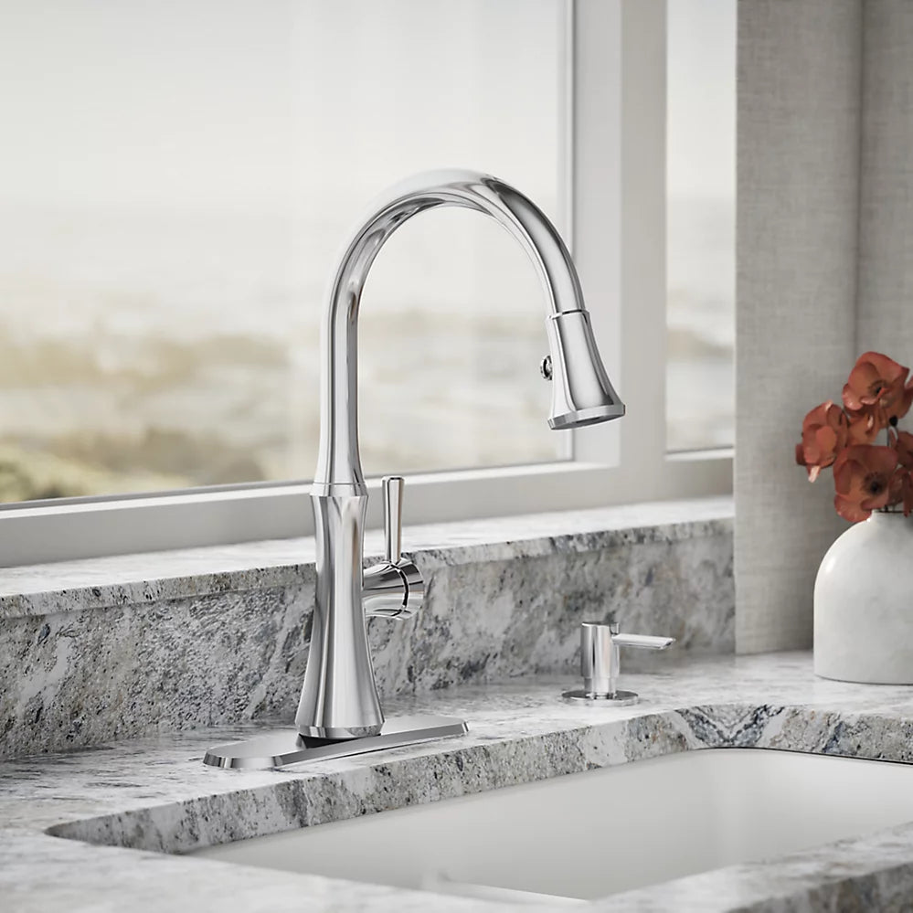 Kohler Pull-down kitchen sink faucet with soap/lotion dispenser