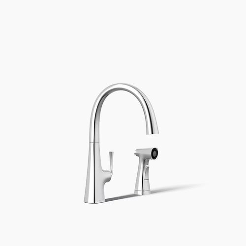 Kohler Single-handle kitchen sink faucet with two-function side sprayer