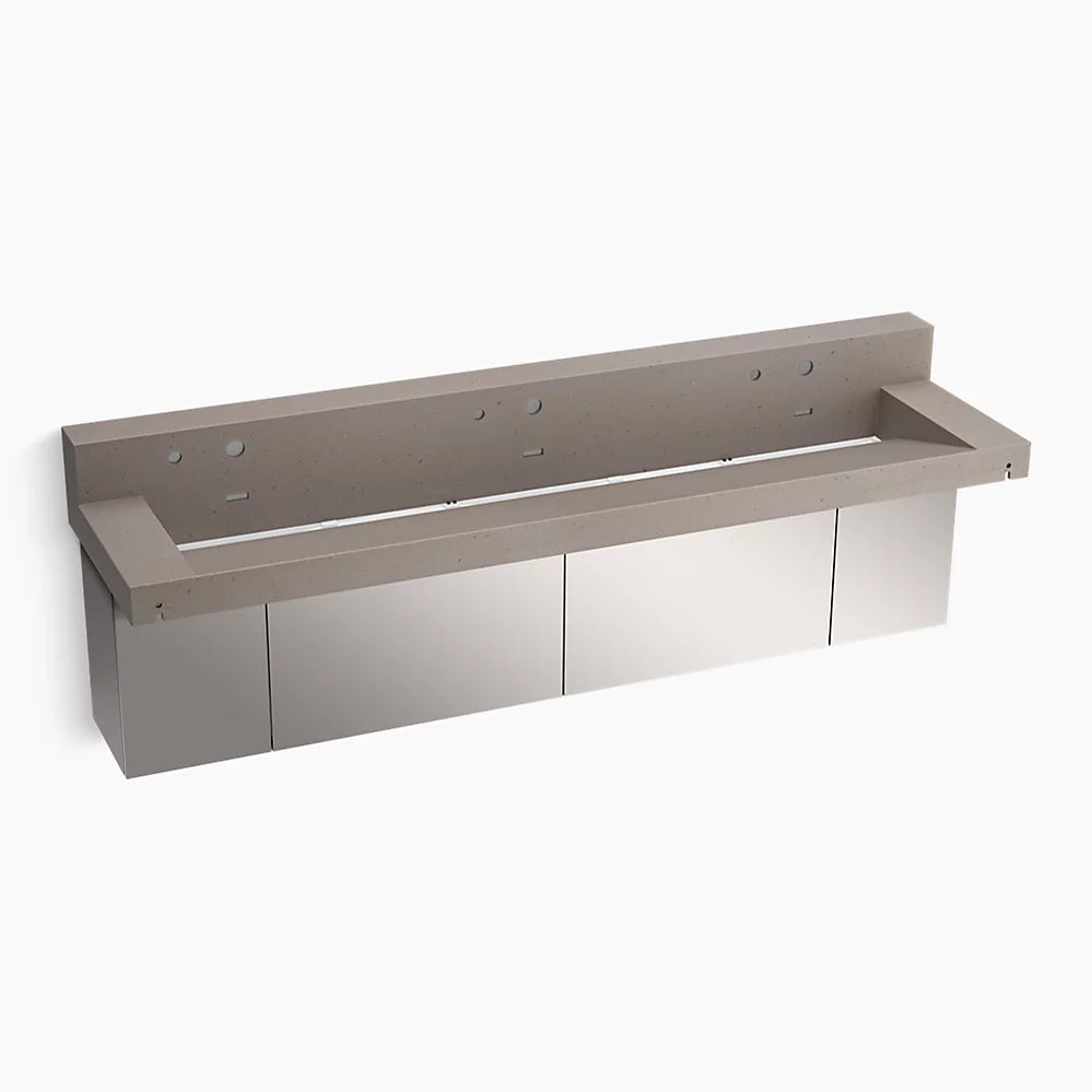 Kohler 90" wall-mount trough lavatory system with backsplash