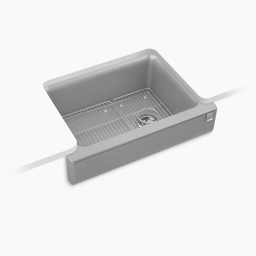 Kohler 29-3/4" undermount single-bowl farmhouse kitchen sink with short apron