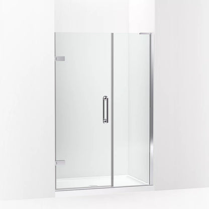 Kohler Frameless pivot shower door, 71-3/4" H x 45-1/4 - 46" W, with 3/8" thick Crystal Clear glass