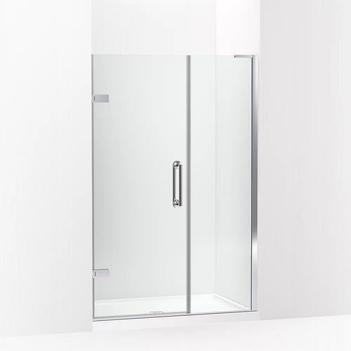 Kohler Frameless pivot shower door, 71-3/4" H x 45-1/4 - 46" W, with 3/8" thick Crystal Clear glass