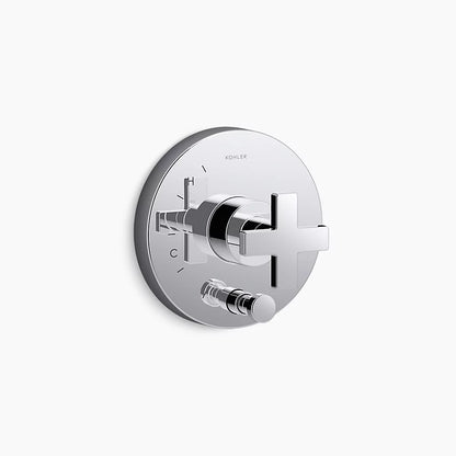 Kohler Rite-Temp® valve trim with push-button diverter and cross handle