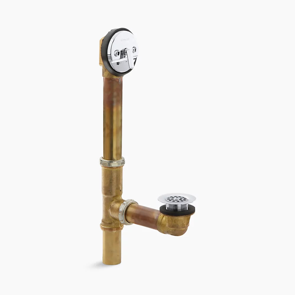 Kohler 1-1/2" adjustable drain, 17-gauge brass, for 14" to 16" baths