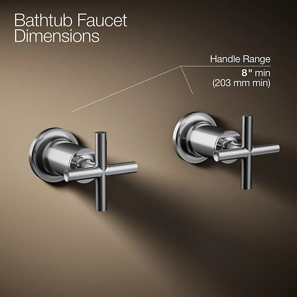 Kohler Deck- or wall-mount bath faucet handle trim with cross design