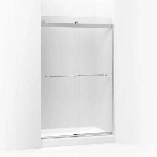 Kohler Sliding shower door, 74" H x 44-5/8 - 47-5/8" W, with 1/4" thick Frosted glass