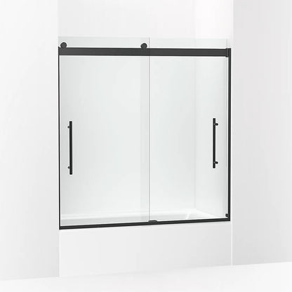 Kohler Frameless sliding bath door, 61-9/16" H x 56-5/8 - 59-5/8" W, with 5/16"-thick Crystal Clear glass